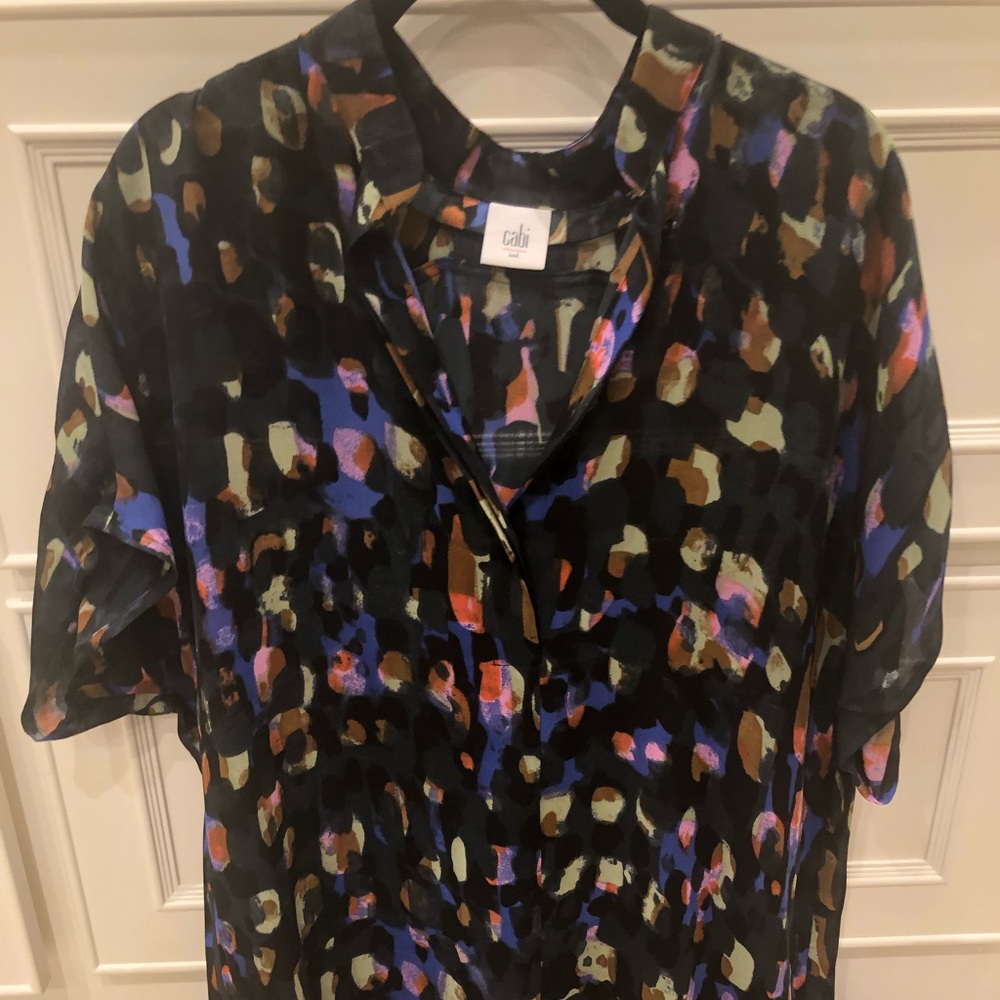 CABI black splatter print top